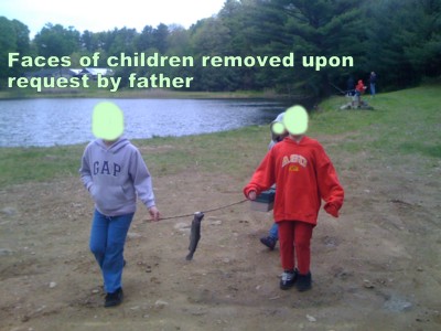 Faces of children removed upon request by father, woman in background &ldquo;Tell'em to remove the fucking pictures!&rdquo;